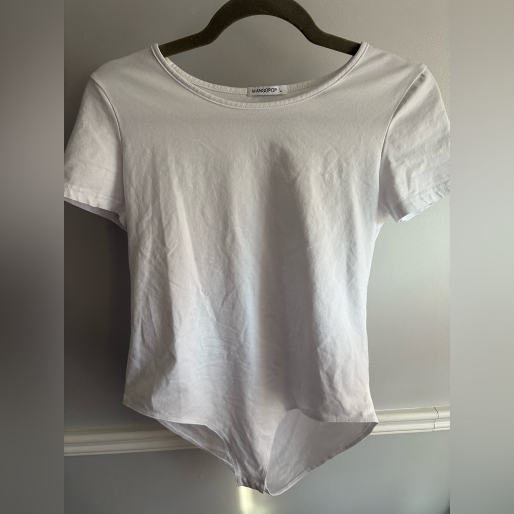 Women’s White CHEEKY bodysuit short sleeve